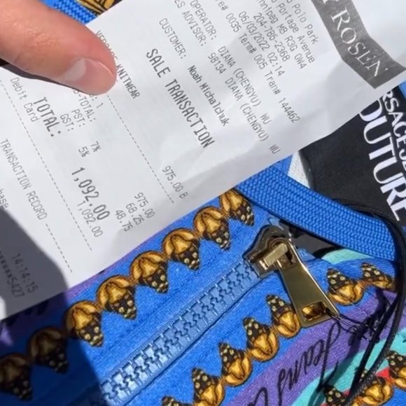 Versace Jeans Knitwear Blue/Gold Hoodie - Picture 4 of 4